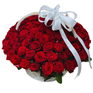 Basket of 100 Red Roses