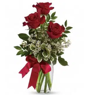 3 Roses in a vase