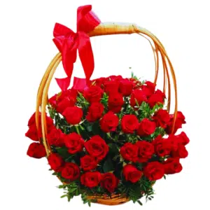 5 Dozen Red Rose in Basket