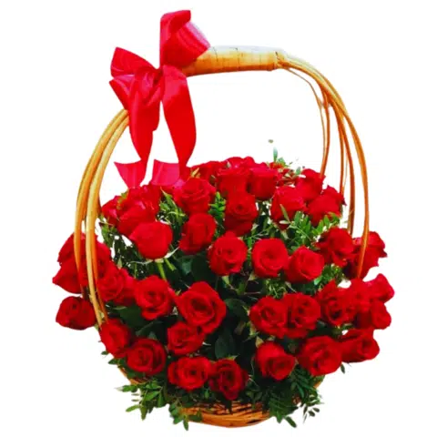 Send flowers to Philippines, Flower delivery Philippines, Send roses to Philippines Flower shop Philippines 5 Dozen Red Rose in Basket