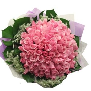 99 Peach Roses Hand bouquet