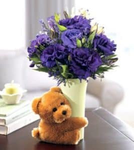 Blue Rose with Bear