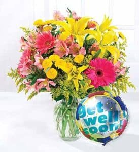 Get Well Balloon and Flower