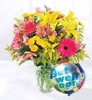 Get Well Balloon and Flower