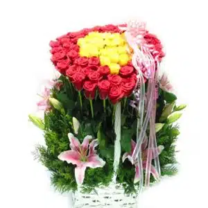 Send flowers to Philippines, Flower delivery Philippines, Send roses to Philippines Flower shop Philippines Heart Basket