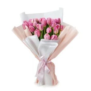 Romantic Pink Tulip Bouquet