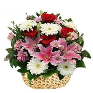 Mix Adorable Flower in a Basket