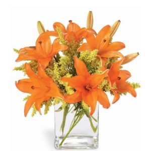 Orange Lilies In Vase