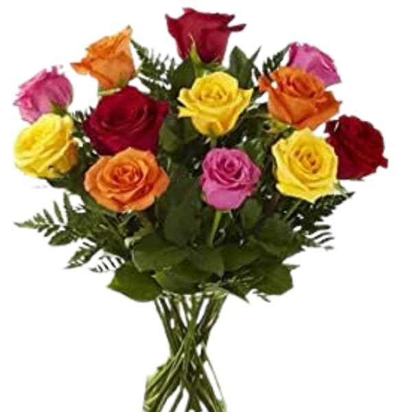 Send flowers to Philippines, Flower delivery Philippines, Send roses to Philippines Flower shop Philippines Multicolor Rose In a vase