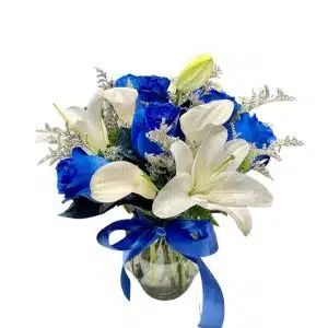Blue Rose With Lilies