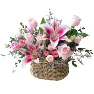 Colorful Mixed Flower in Basket