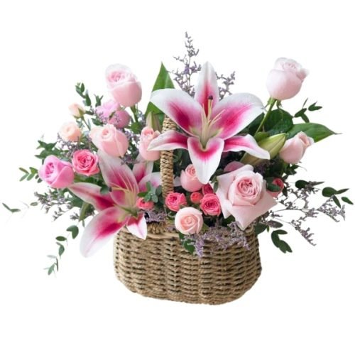 Colorful Mixed Flower in Basket