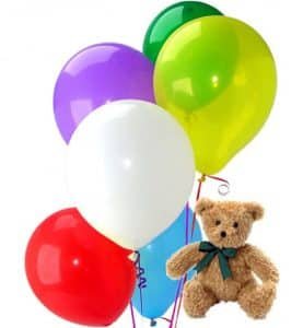 Teddy bear and Balloons Bouquet