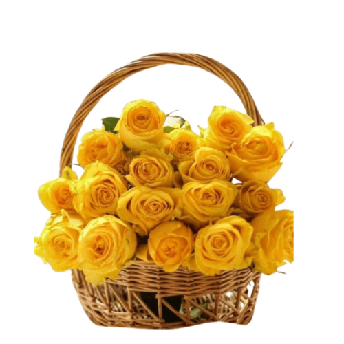 Yellow Rose in A Basket