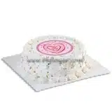 Red ribbon's valentine cake