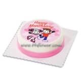 Red ribbon monthsary cake