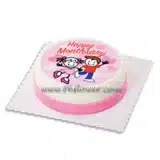 Red ribbon monthsary cake