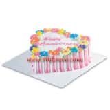 Red ribbon heart shape cake