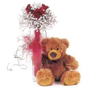 Sweet Thoughts Roses With Teddy