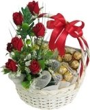 Ferrero Rocher and Red Rose Basket