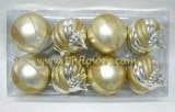8-Pack Gold Shatterproof Christmas Ornament Set