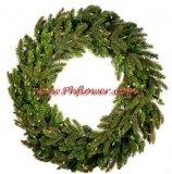 Pre-lit Fraser Fir Wreath, 50 Clear Lamps