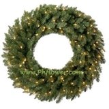 18 " Douglas Fir Wreath, 50 Clear Lamps