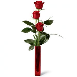 3pcs Red Roses in Vase to Taguig