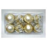 8-Pack Gold Shatterproof Christmas Ornament Set