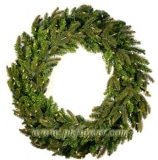 Pre-lit Fraser Fir Wreath, 50 Clear Lamps