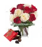 Rose Bouquet with Luxury Chocolates