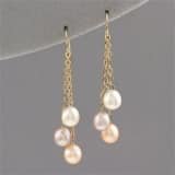 Peach, & Lavender Pearl Dangle Earrings
