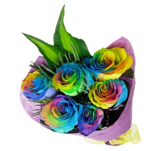 Stunning Rainbow Roses Bouquet