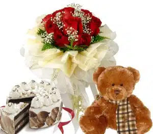 Romantic Rose and Cake Combo
