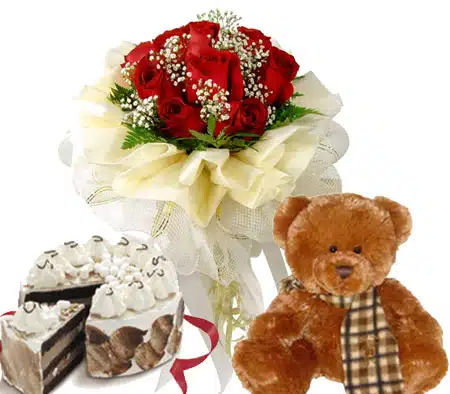 Send flowers to Philippines, Flower delivery Philippines, Send roses to Philippines Flower shop Philippines Romantic Rose and Cake Combo