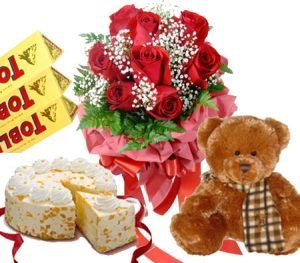 Romantic Rose and Cake Combo