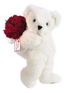 Red Rose Bouquet and white Bear