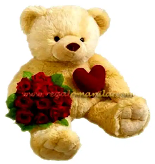 Send flowers to Philippines, Flower delivery Philippines, Send roses to Philippines Flower shop Philippines Adorable Bear with Bouquet