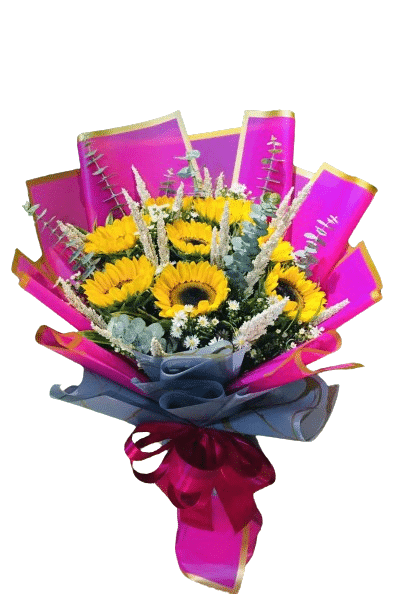 Send flowers to Philippines, Flower delivery Philippines, Send roses to Philippines Flower shop Philippines 8pcs Sunflower Bouquet
