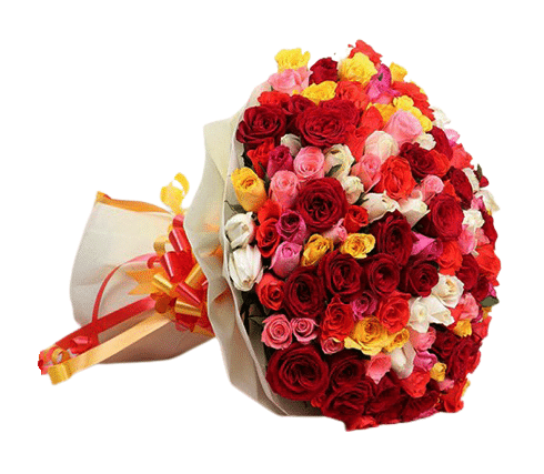 Send flowers to Philippines, Flower delivery Philippines, Send roses to Philippines Flower shop Philippines 100pcs Multicolored Roses Bouquet