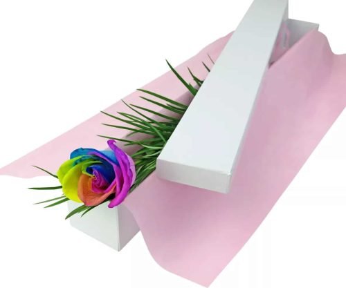 1pcs Rainbow Roses in a Box