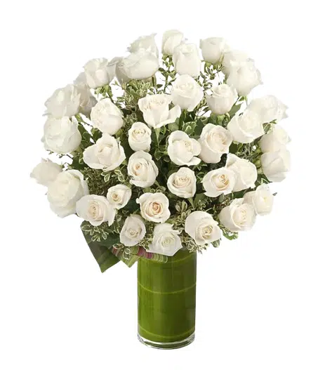 Send flowers to Philippines, Flower delivery Philippines, Send roses to Philippines Flower shop Philippines 24pcs White Roses in Vase to Taguig