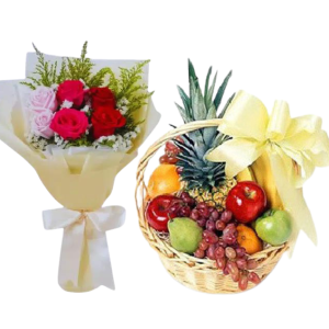 Flowers N'Fruit Basket 12