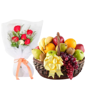 Flowers N'Fruit Basket 16