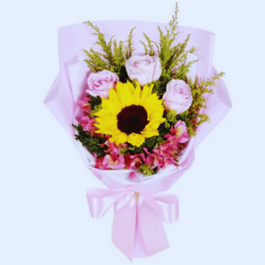 Sunflowers and Rose Bouquet