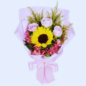 Sunflowers and Rose Bouquet