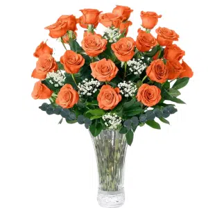 Send flowers to Philippines, Flower delivery Philippines, Send roses to Philippines Flower shop Philippines Vibrant Orange Roses in Vase