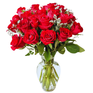 24pcs Red Roses in Vase to Taguig