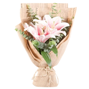 Lilies Bouquet with Eucalyptus Leaf
