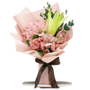 White lily and Alstroemerias Bouquet